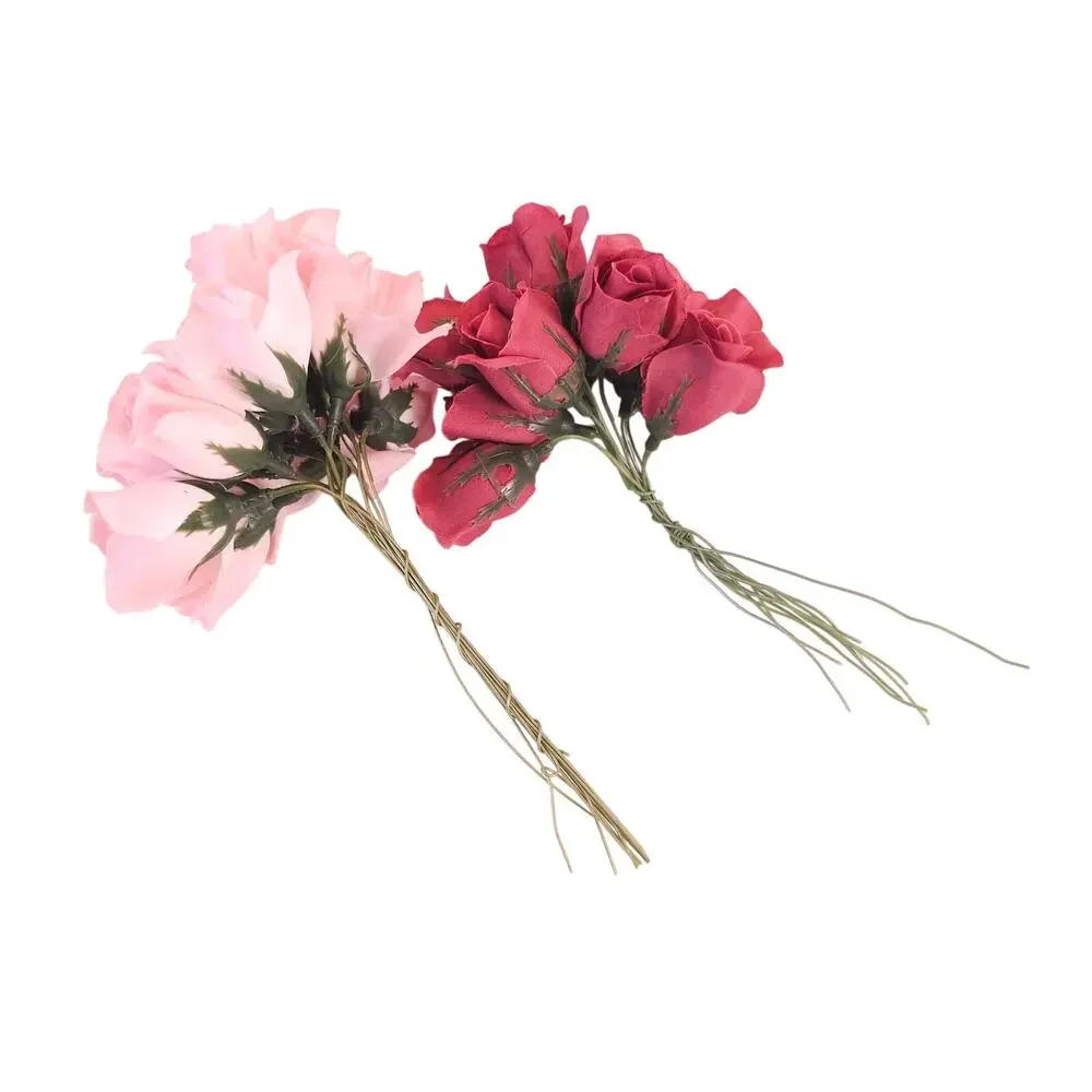 24 Pink Mauve Silk Rose Picks 1 in Artificial Flowers Wedding Craft Floral Decor
